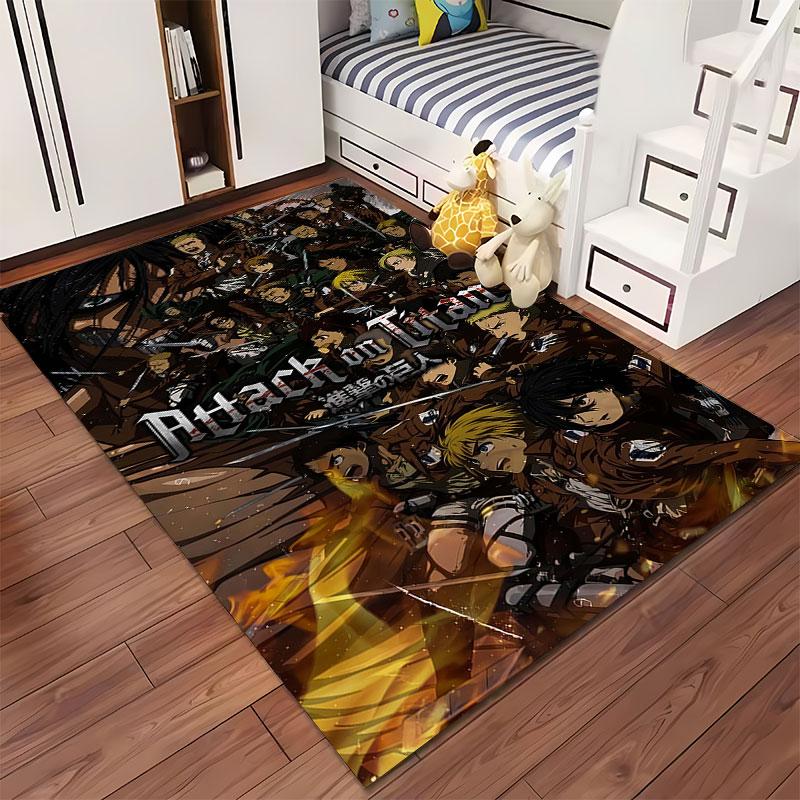 Attack on Titan Anime Carpet suitable as a non-slip mat for the living room or bedroom sofa