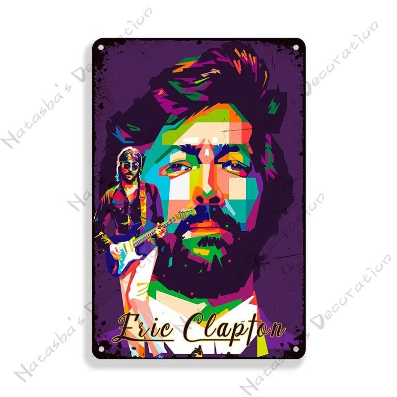 Vintage Eric Clapton Metallblechschild Retro Industrielle Wanddekoration für Heimbar Club Dekorative Platte Poster Metallplakette Perfec