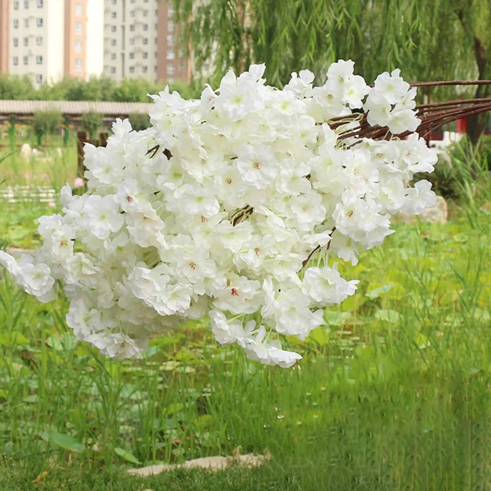 

1 шт. Искусственные ветки сакуры длиной 110 см, искусственные цветы персика для оформления отеля, дома, свадебной арки, сада, настенного декора 1pcs