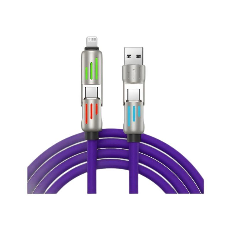 240W Fast Charging Multi-Function Type-C Cable with Colorful Breathing Light for Mobile Phones and Cars