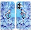 For iPhone 16 Plus Case Pattern Print PU Leather Wallet Phone Cover Cross Texture