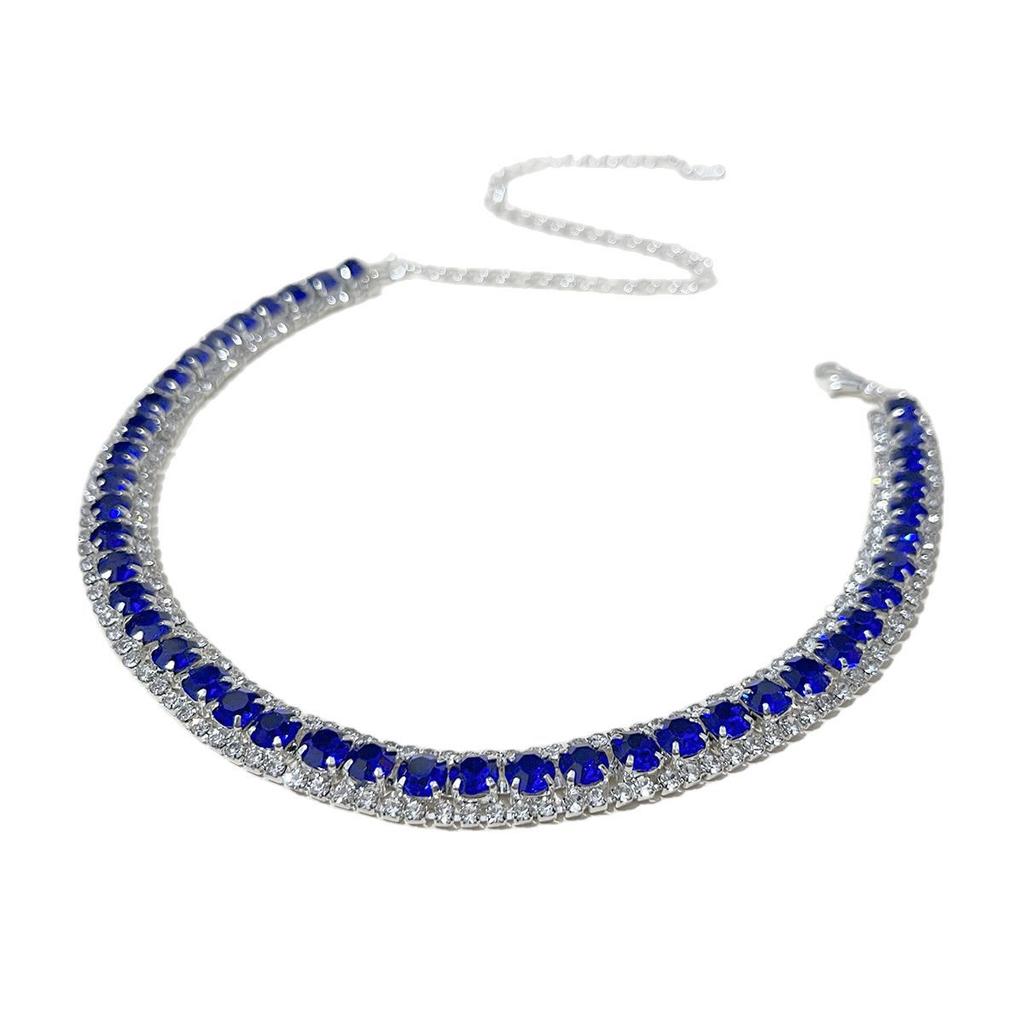 New Arrival Fashion Solid Color Zircon Heart Alloy Bamboo Chain Necklace for Women