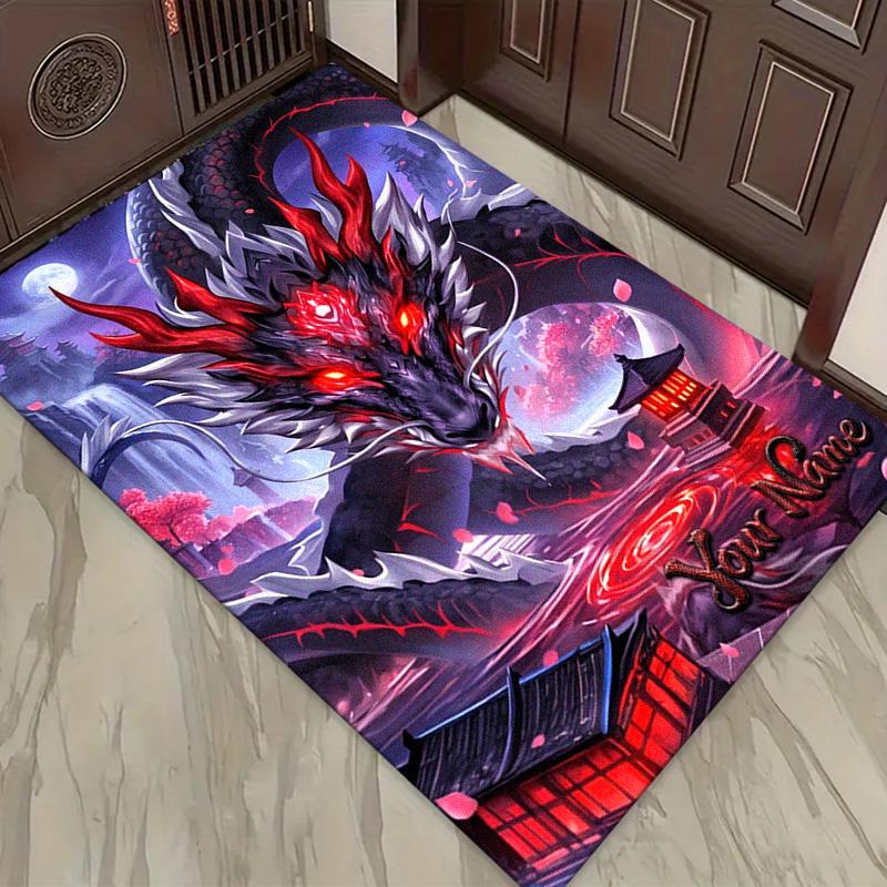 Name Custom Dragon Art Carpet Rug for Living Room Bedroom Home Sofa Decoration,Kids Play Non-slip Floor Mat