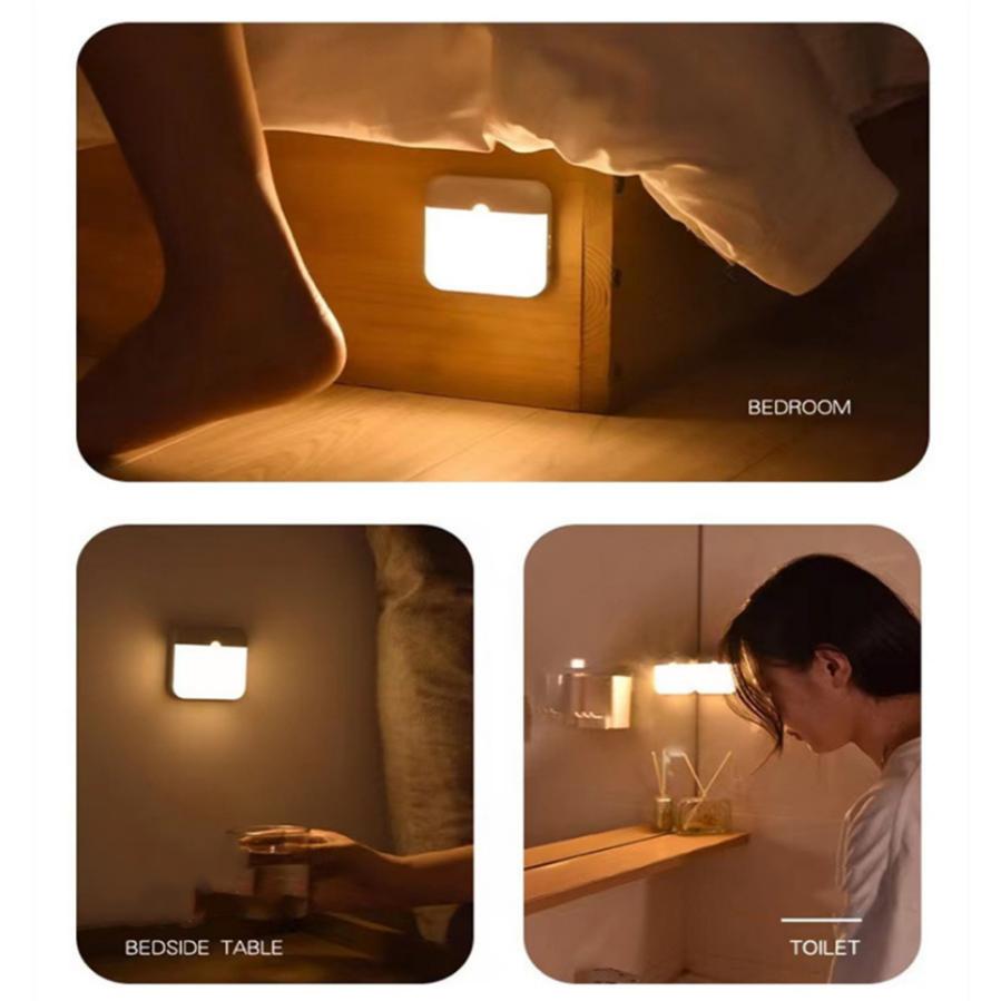 Bewegungssensor LED-Nachtlicht USB wiederaufladbar mit Schalter Nachtlampe für Schlafzimmer Küchenschrank Licht Kabelloses Schranklicht