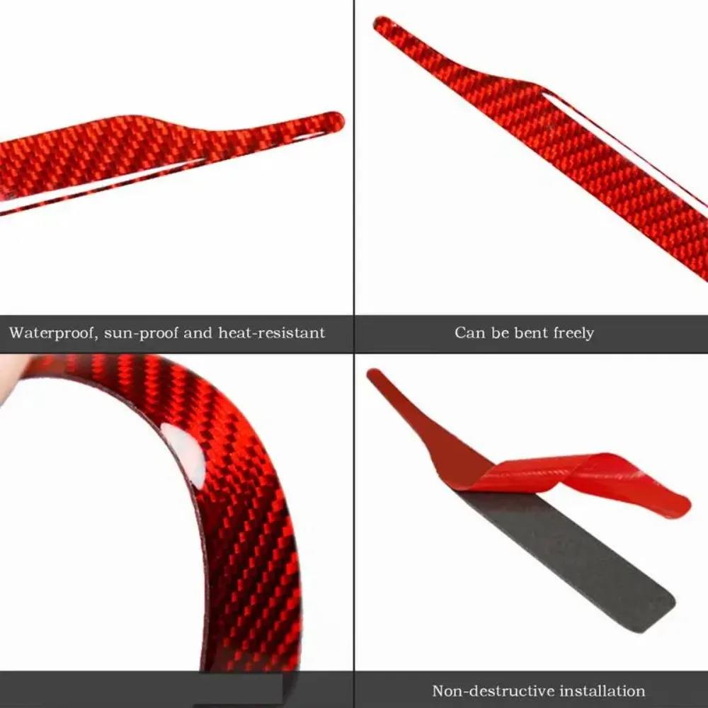 Car Side Mirror Anti Collision Strip Carbon Fiber Look Scratch Protector Sticker Universal for Door Edge Bumper Guard Trim Interior Mirrors 6