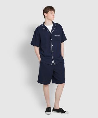 [JAJU] Men's Summer Double Cotton Five-Quarter Pajama Set [Shipped from Korea] 100% Authentic