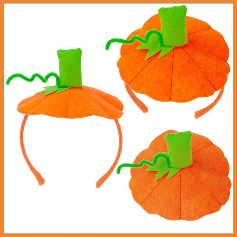 2Pcs Halloween Pumpkin Dress up Kits Includes Pumpkin Hairband Skirt