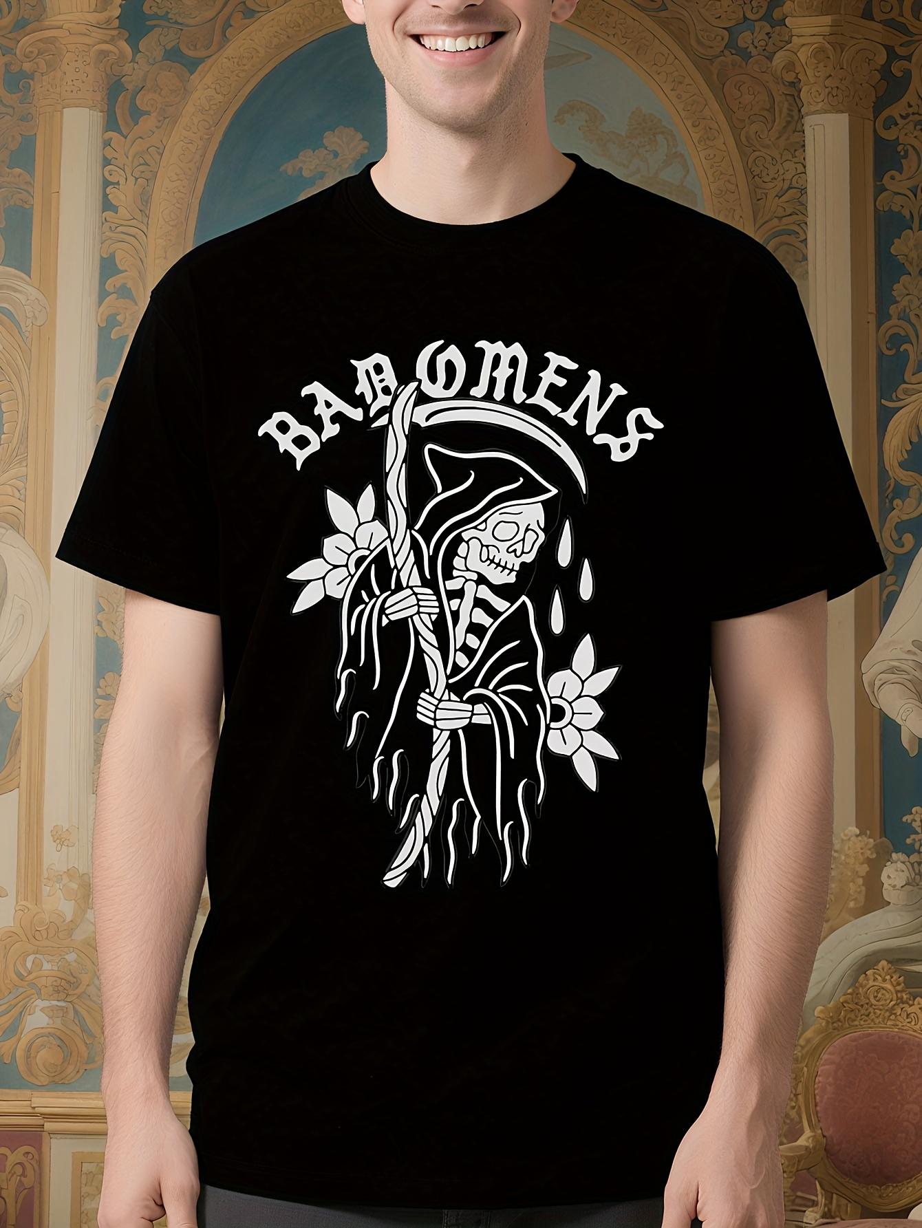 Gothic Heavy Metal Reaper Tshirt - Bad Omens Skeleton Rea... XL