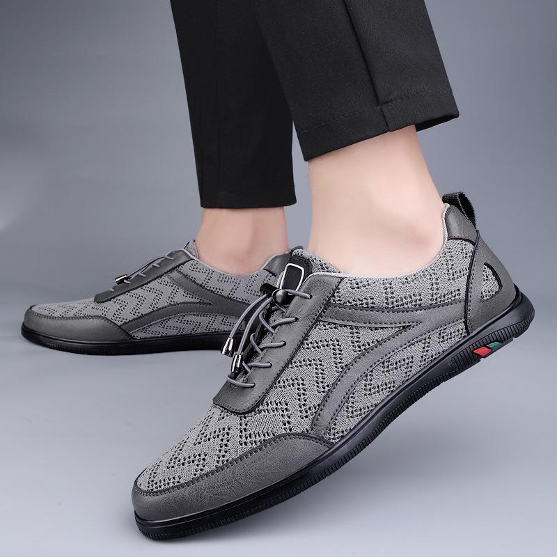 Men's shoes 2025 summer new fashion fly-woven mesh breathable and lightweight outdoor street travel casual sports shoes tide