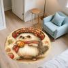 Vintage Costumed Animals,Round Area Rug,Carpet Rug for Living Room Bedroom Sofa Playroom Decor,Non-slip Floor Mat