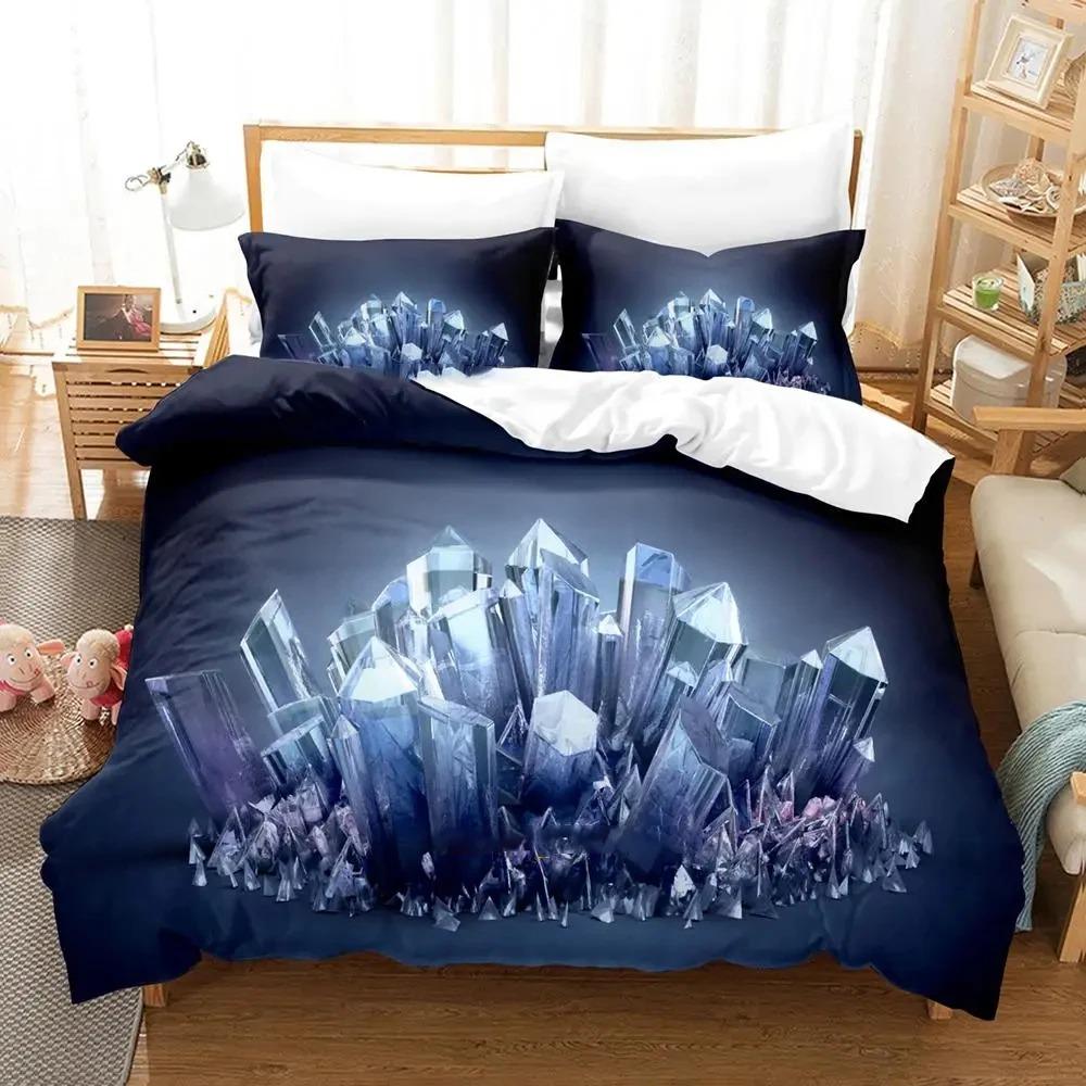 Konstnärligt Kristall Sängklädesset Pojkar Flickor Enkelsäng Queen Size Påslakan Örngott Säng Barn Vuxen Mode Hemtextil