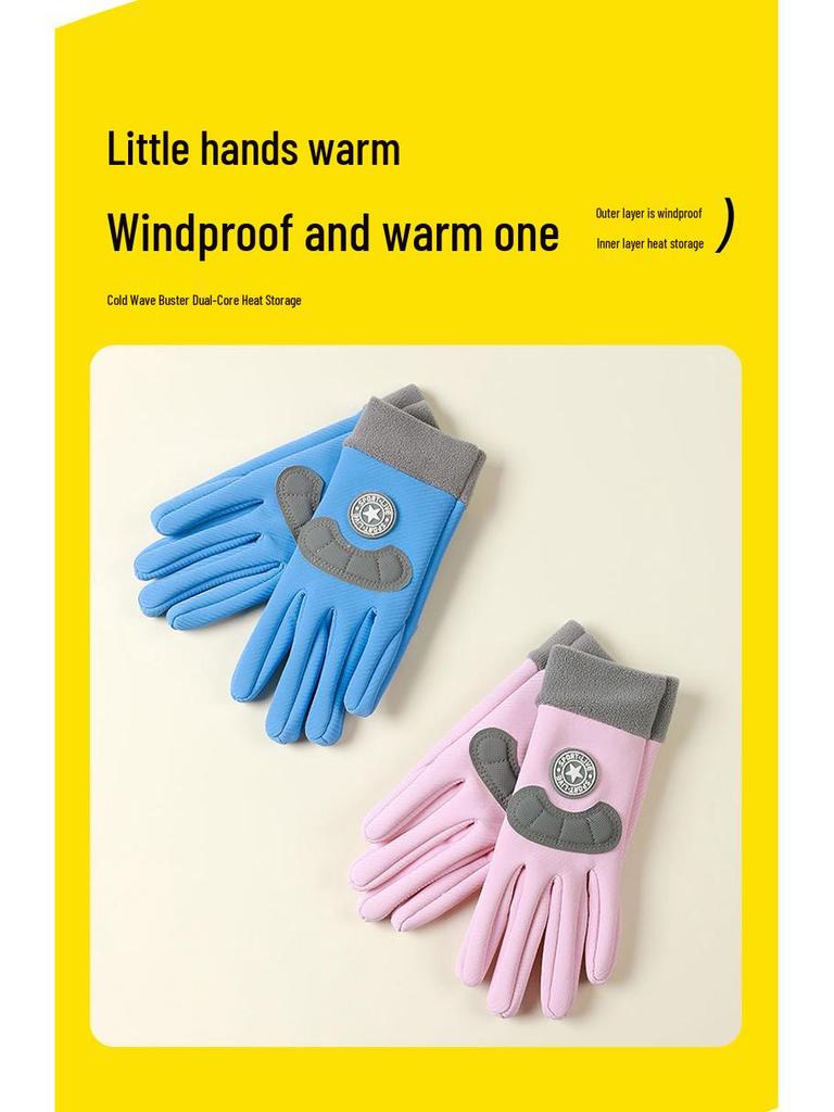 Kids' Cute Winter Fingerless Gloves: Warm, Durable Outdoor Protection for Boys and Girls