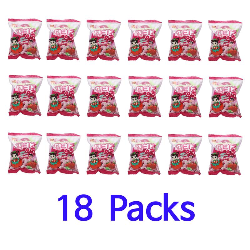 Snack Sour Strawberry Flavor Cookies Korea Food 27g (18 Packs)