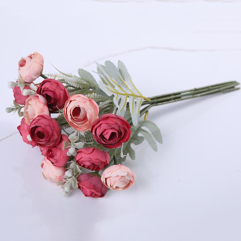 Simulated Peony Jasmine Flower Hand-Held Bouquet Home Living Room Silk Flower Decoration Bridal Wedding Photography Props