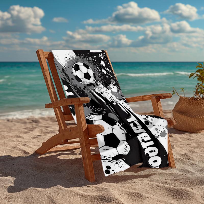 Ultra-Soft Beach Towel with Soccer Theme,Ideal for Pool - Camping, Diving - Perfect Travel Essential, Vibrant Beach Towel.