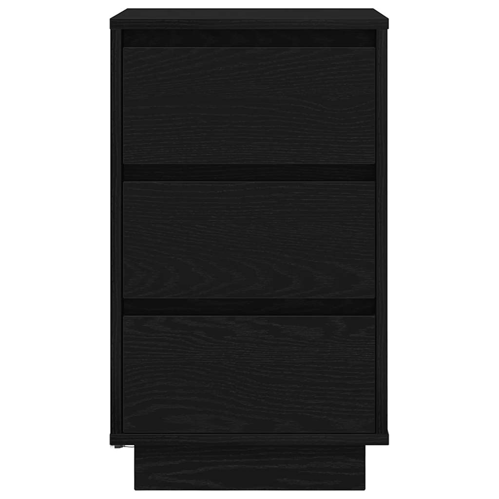 Nightstand with LED Lights Black 38x34x65 cm