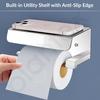 Platin Edelstahl 304 Güte Toilettenpapierhalter/Toilettenpapierrollenhalter mit Handyablage/Toilettenpapierrollenhalter Ständer