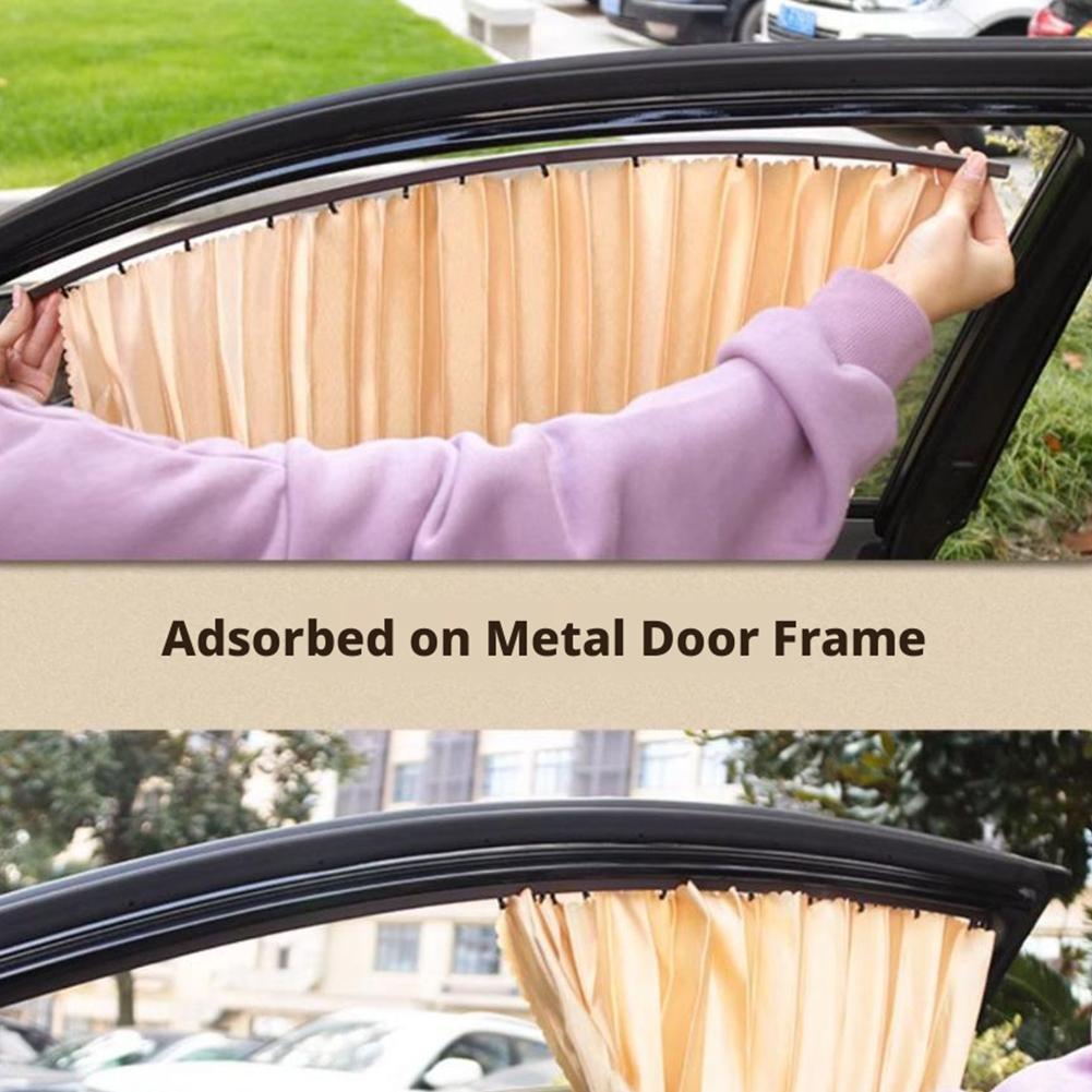 Universal Car Sun Shade Side Window Curtain UV Protection Auto Foldable Sun Visor Black Pure Cloth Blinds Cover for SUV Sedan