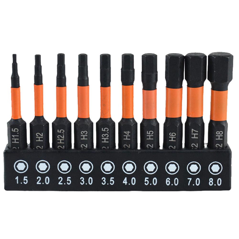 10/20 Pcs Hex Bit Set S2 Steel 1/4 Hex-Shank Allen Key Drill Bit Set Metric & SAE 2 In Long Magnetic Hex Bits Allen Bit Set