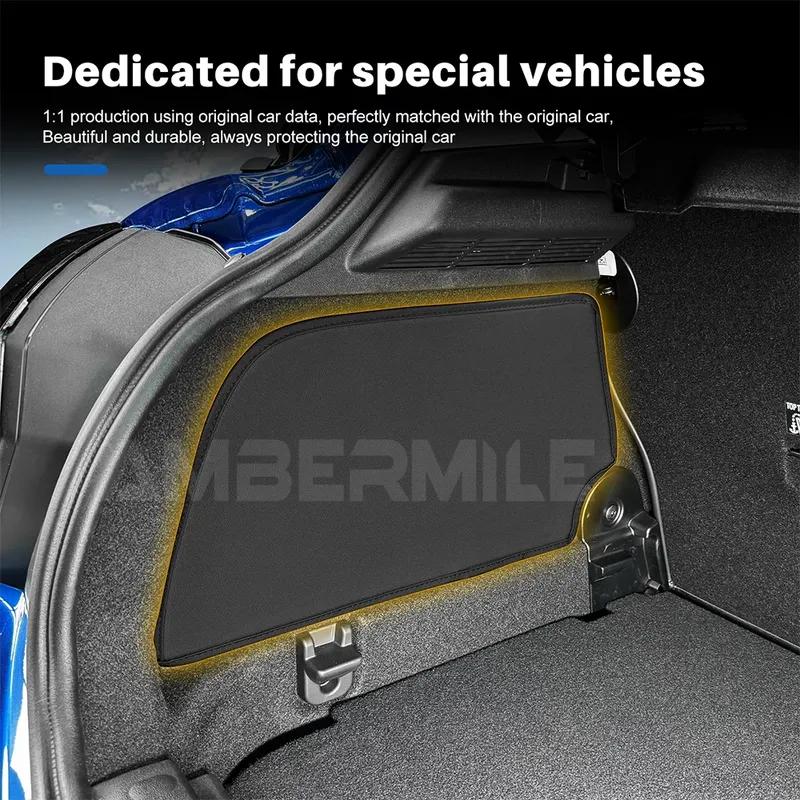 PU Leather Car Rear Trunk Side Protective Mat For BMini Cooper S F65 2024 2025 Styling Anti Scratch Dirty Kick Pad Accessories
