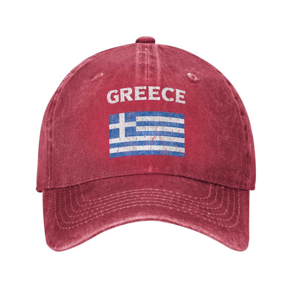 Washed Baseball Cap Greek Flag Greece Hellas HellenicSummer Trucker Hat UnisexTeens Trendy Running Hippie Sun Baseball Caps