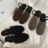 ~ Summer Hollow Niche Design Outer Wear One-word with Bag Head Flat Bottom Cool Slippers Women