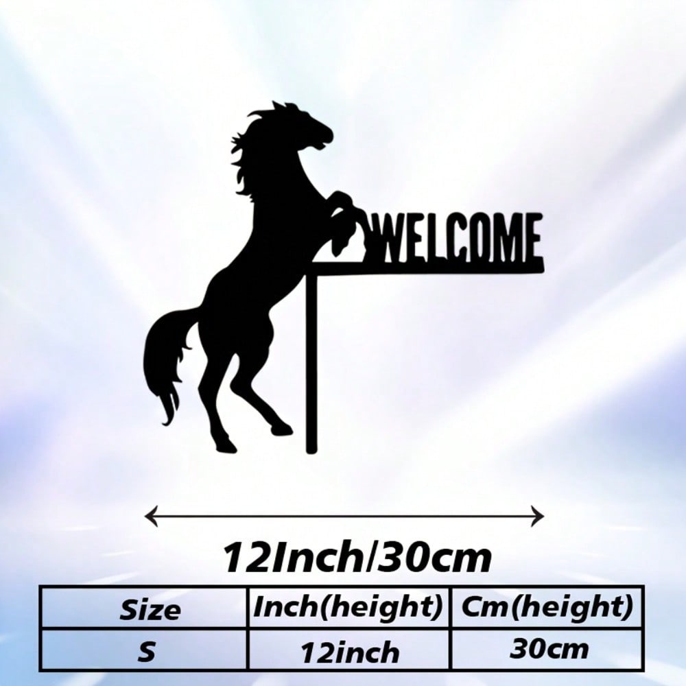 Винтажное Черное Лошадь Добро Пожаловать Металлическое Настенное Искусство Скачущая Голова Скульптура Вход в Конюшню Конный Подарок