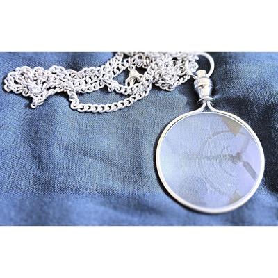 Stylový přívěsek | Lupa | Přívěsek náhrdelníku s lupou | Optická lupa s řetízkem