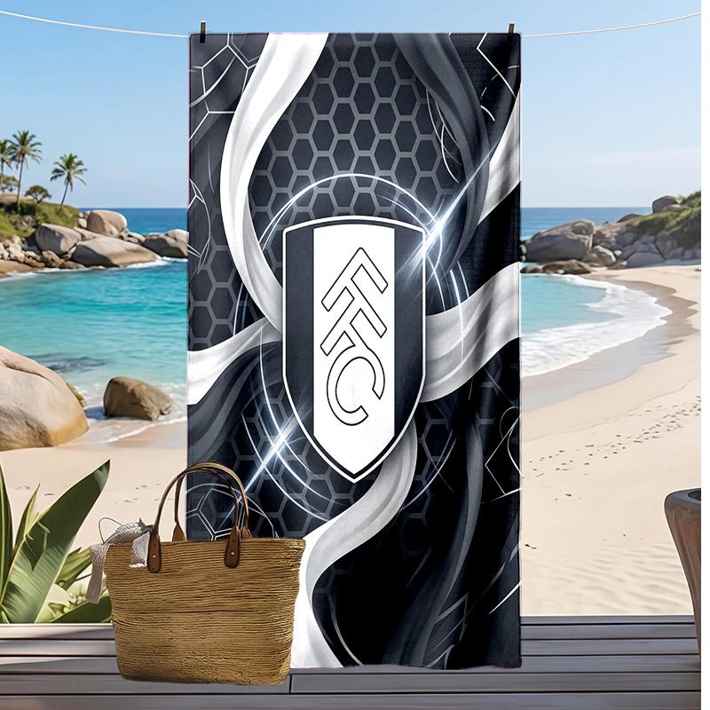 Fulham Football Print Beach Towel, Large Soft Quick Dry Towel for Beach Camping Swimming