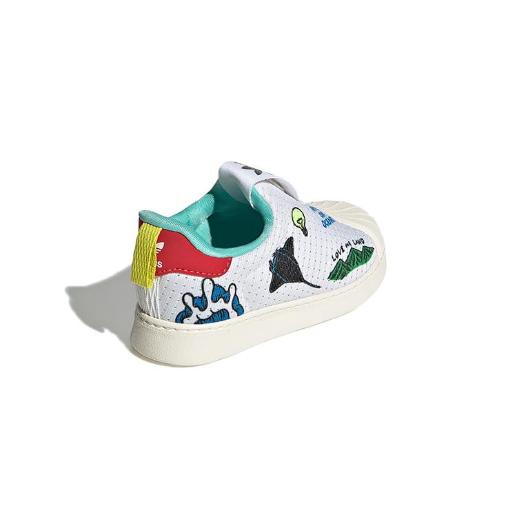 adidas Originals 360 I Primeblue Abrasion Resistant Low Top Toddler Shoes White Red Baby FX4926
