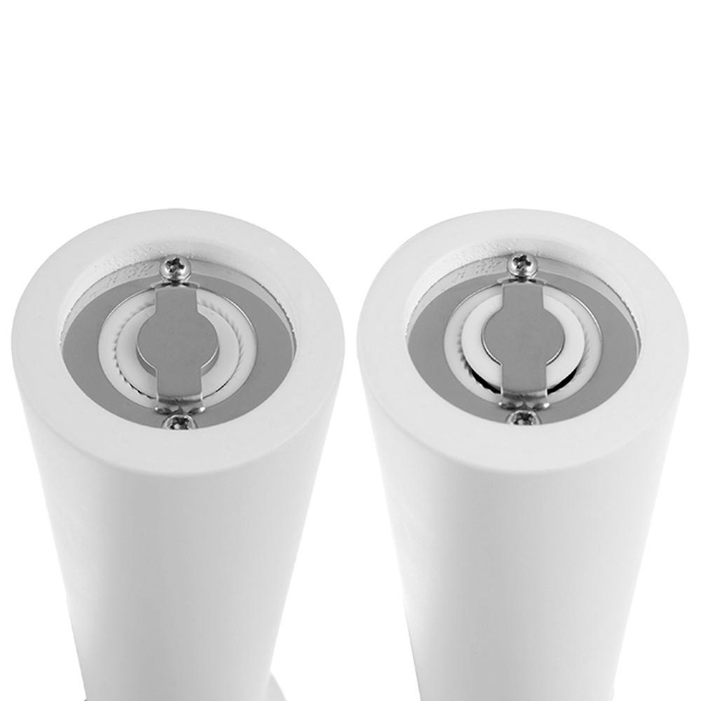 Wooden Grinder for Grinding Spices, Pepper, Salt, White, 21.5 Cm