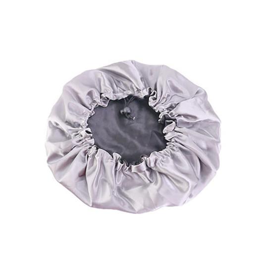 Double Layer Adjustable Curly Trim Sleep Cap Reversible Satin Bonnet Hair Cap Hair Treatment чёрный