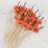 100pcs Disposable Halloween Pumpkin Bamboo Skewers Smooth Surface Toothpick  Halloween