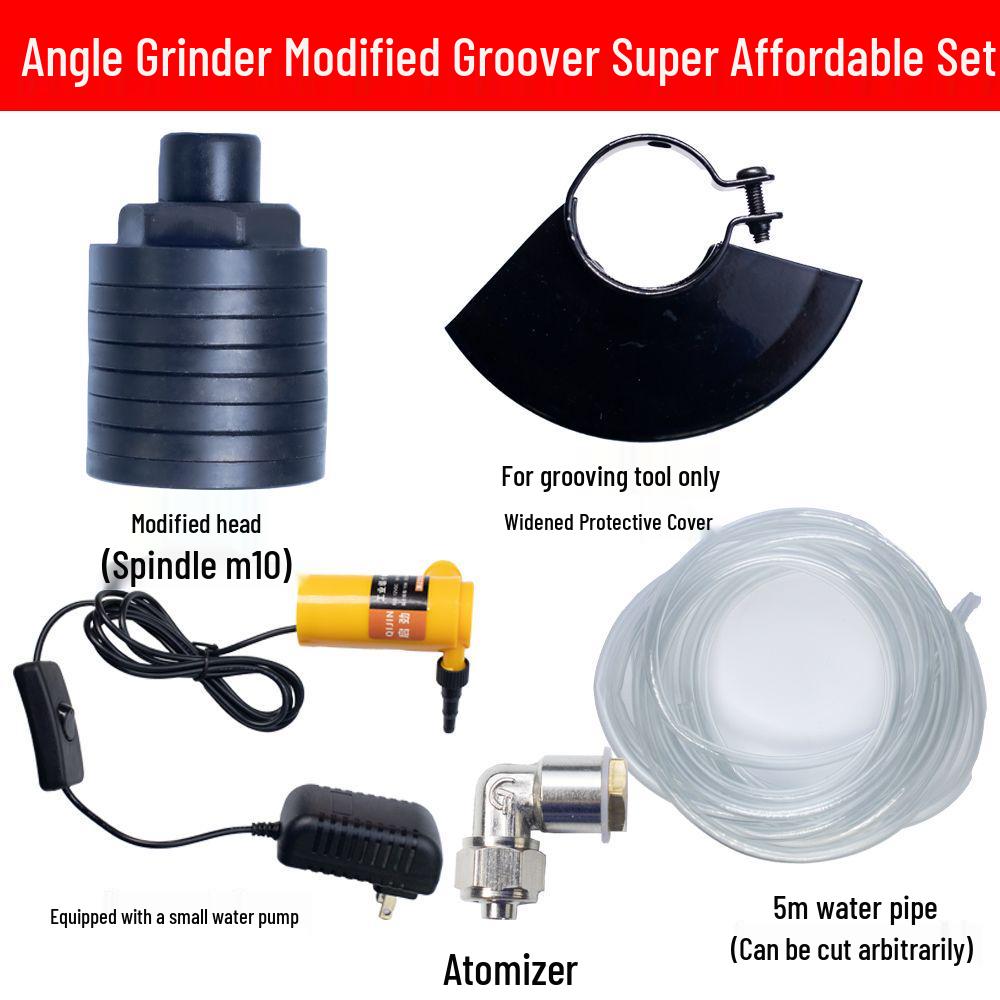 Automatic 100-Type Angle Grinder Converted to Woodworking and Grooving Machine for Plumbers & Electricians with Multi-Blade Grooving