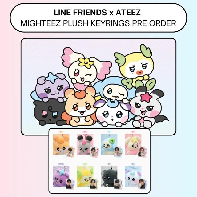 (Pre-Order)ATEEZ MIGHTEEZ x Line Friends Square Official Merchandise - Plush Keyring