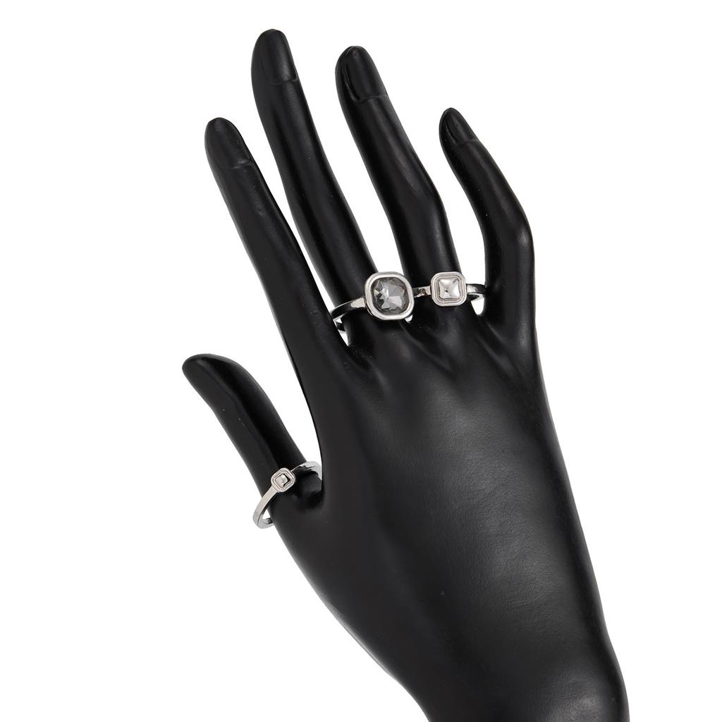 Exaggeration Heart Shape Crystal Rings Set for Women Lips Square Zircon Charm Open Rings Adjustable Fashion Designer Luxury Jewelry