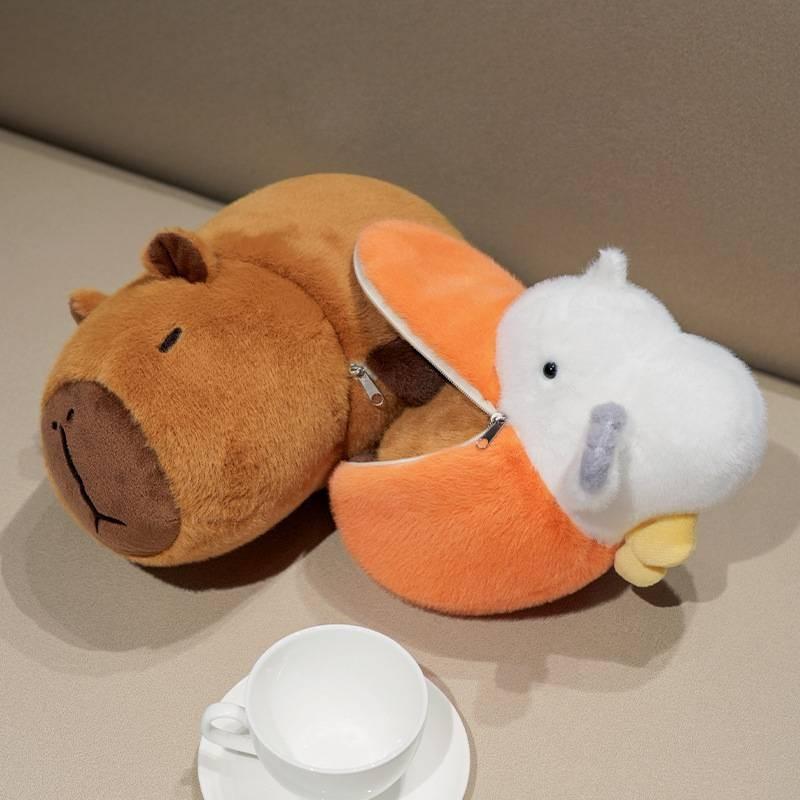 Capybara Plush Pelecanus Toy Transformation Flip Doll Decoration Gift Animal