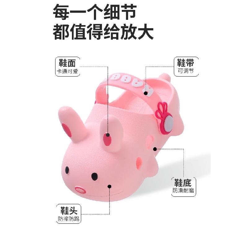Children's Summer Cartoon Clogs for Boys and Girls, Indoor and Outdoor Wear, Closed-Toe Hole Shoes, Toddler Baby Non-Slip Soft Sole Sandals