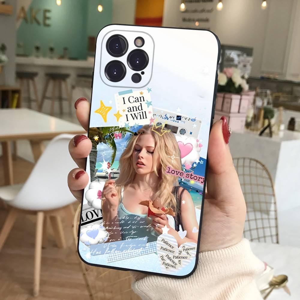 Avril Ramona Lavigne Phone Case For Iphone 16 15 17 13 14 12 11 Pro Max Plus Black Shell Cover Case