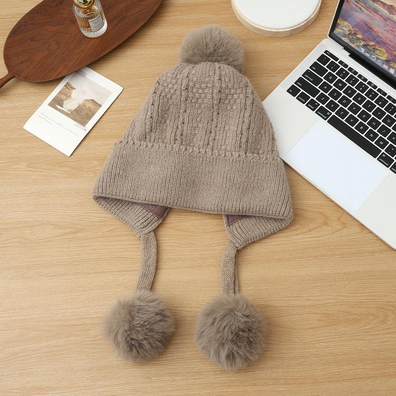Autumn and Winter Hats for Women with Big Heads and Faces Small Bag Head Hats  Versatile and High End Warm Knitted Wool Hats