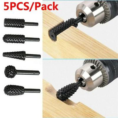 5pcs/set Outils de Sculpture sur Bois Jeu de Forets Couteau de Menuiserie Coupe Gabarit Trou de Poche LS