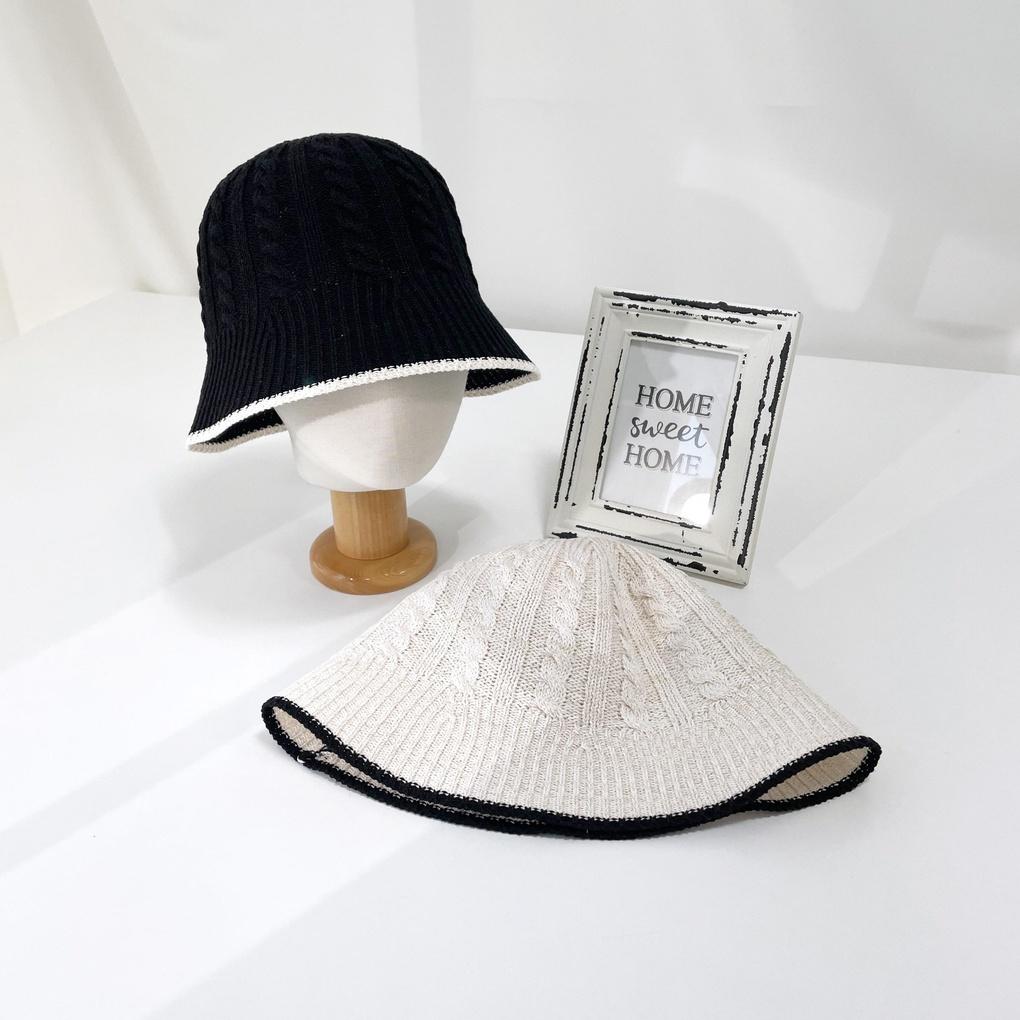 Men's and Women's Daily Bucket Hat Summer Twisted Knit Bucket Hat