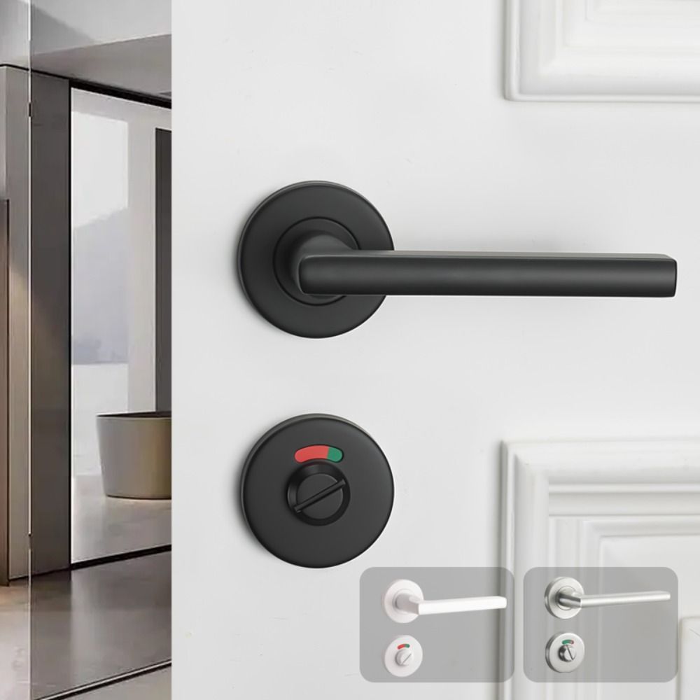 Black Color Public Toilet Lock Nylon Plastic Stainless Steel Deadbolt Dressing Room