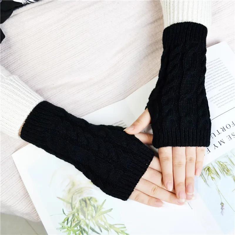 2025 NEW Women Hand Warmer Winter Gloves Fashion Knitting Faux Wool Mitten Warm Fingerless Glove Gants Femme women gloves