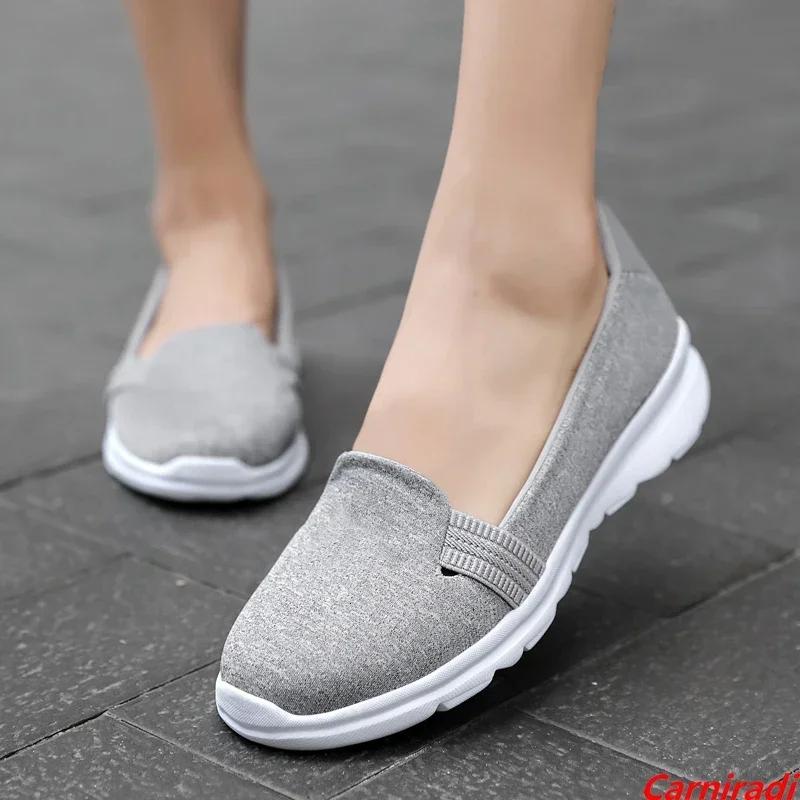 Summer Fashion Slip-on Fitness Casual Shoes Women Big Size Elastic Band Lightweight Sneakers Ladies Non-slip Sport Walking Shoes