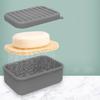 Travel Essential Portable Soap Box with Lid Square Leakproof Travel Soap Dish Silicone Soap Storage Box