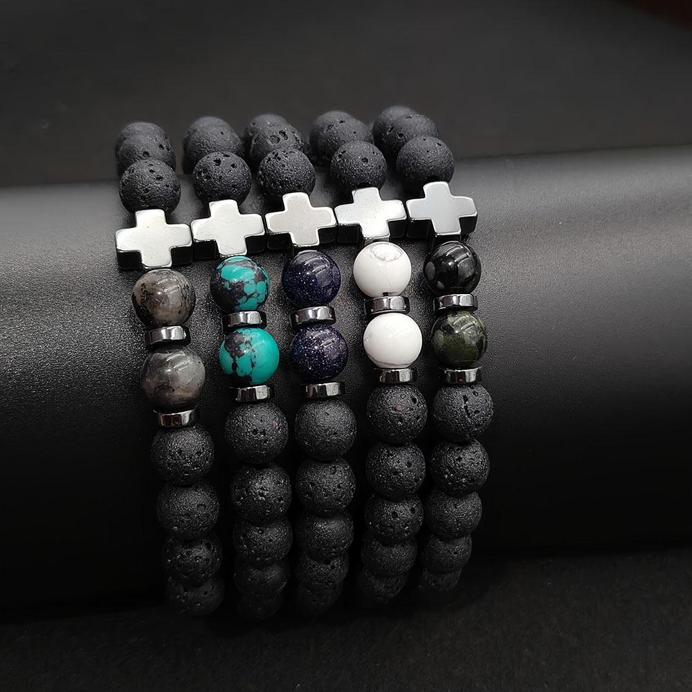 Natural Stone & Volcanic Bead Bracelet - Trendy Minimalist Design