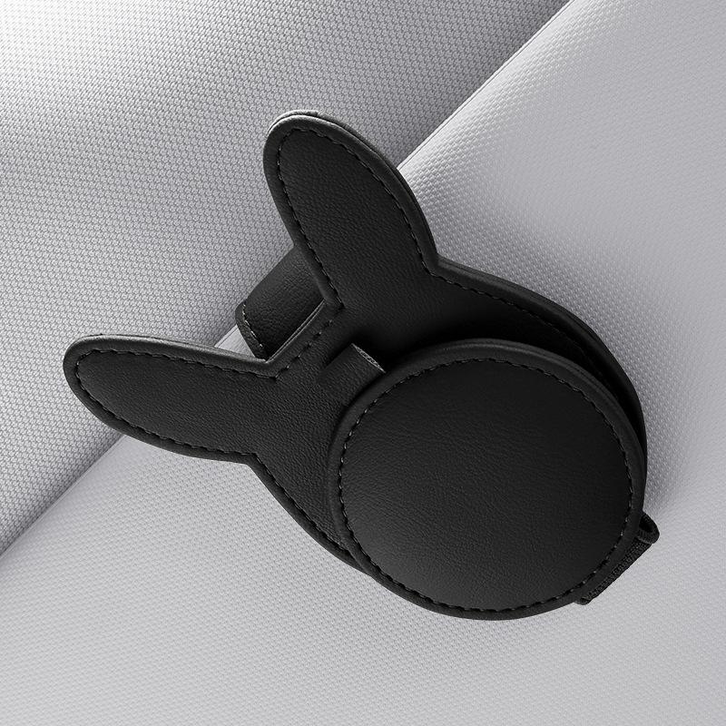 PU Leather Car Sunshade Glasses Clip Multi-functional Sheet Card Bag Sunglasses Storage Creative Ticket Clip
