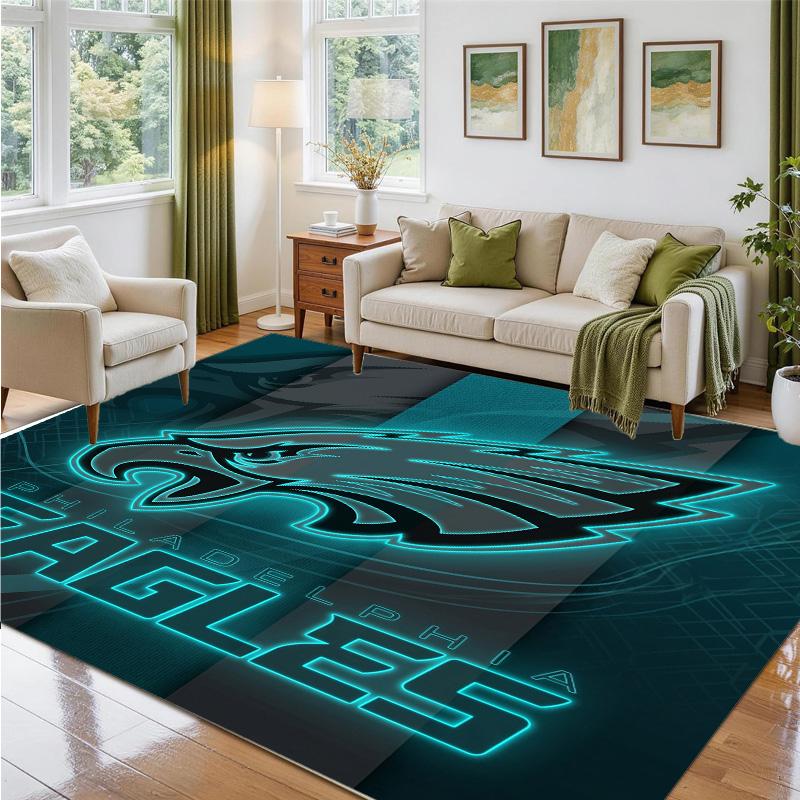 Philadelphia Eagles Design Kristall-Samt Teppich Weiche Dekorative Matte für Schlafzimmer Eingang