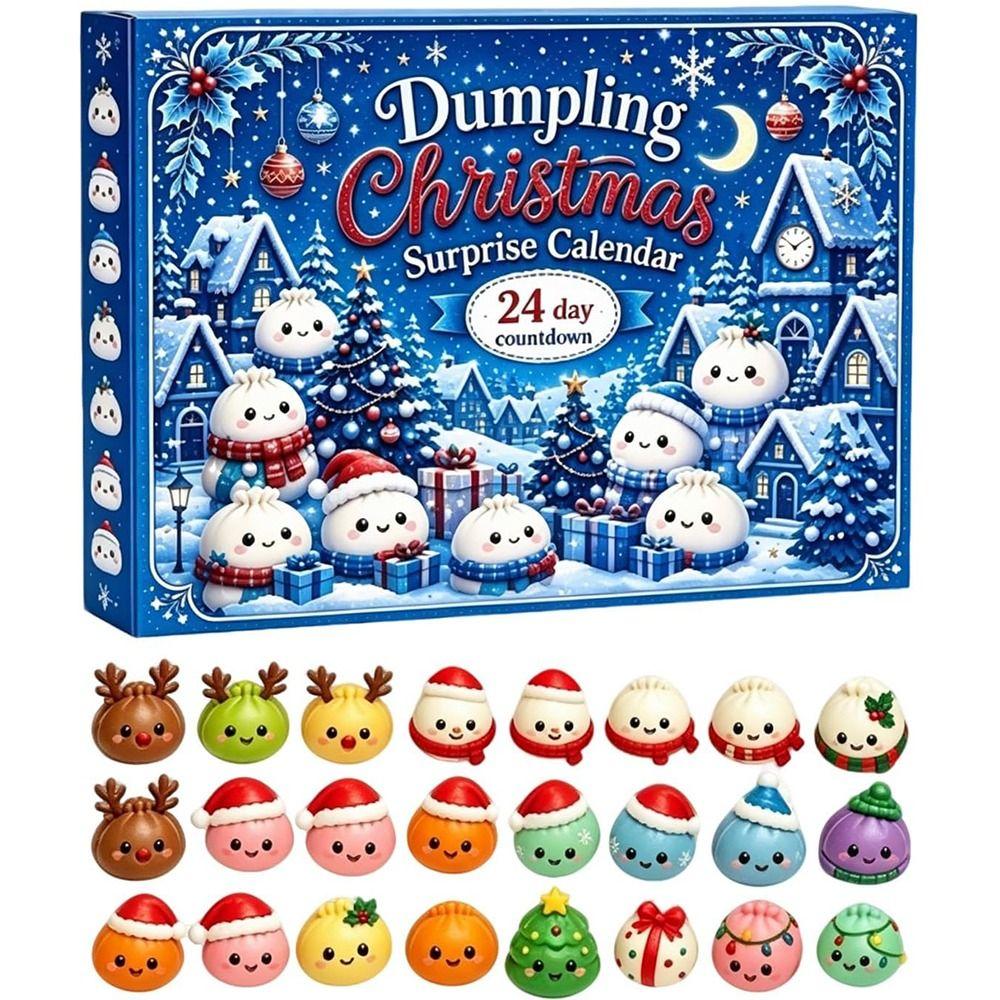 Fidget Weihnachten Dumpling Adventskalender Weich 24-Tage Countdown-Kalender für Kinder & Erwachsene
